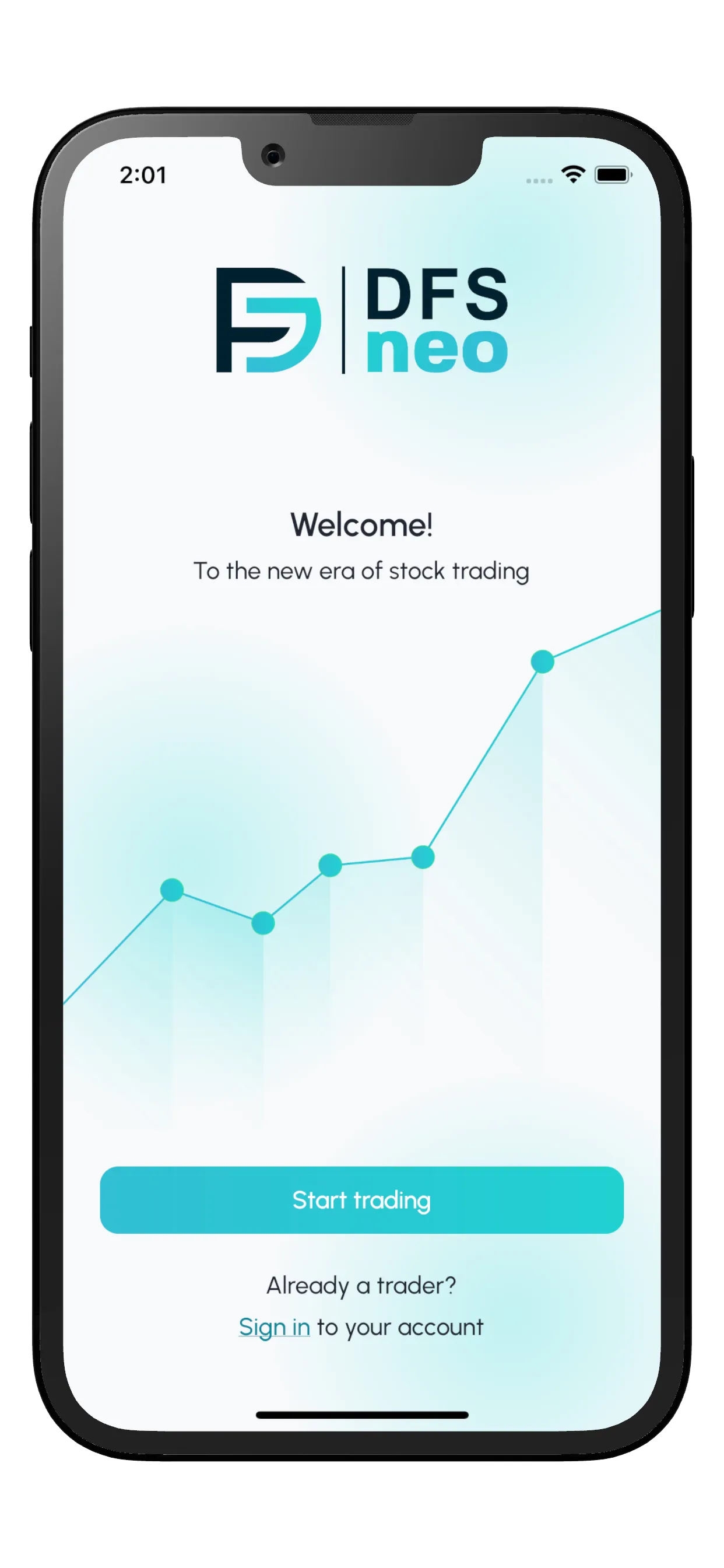 DFS neo — Trading-App mit Aktienkurs-Verlauf auf dem iPhone