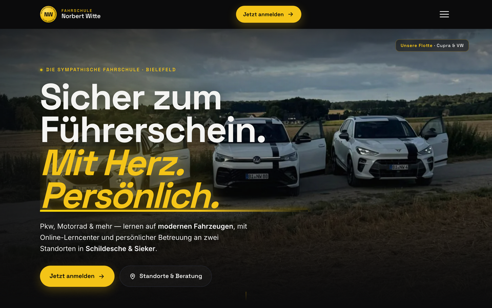Website-Manufaktur-Demo-Seite für Fahrschule Norbert Witte, Bielefeld