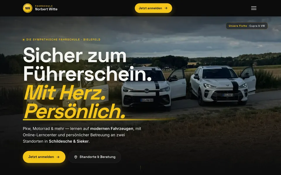 Website-Manufaktur-Demo-Seite für Fahrschule Norbert Witte, Bielefeld