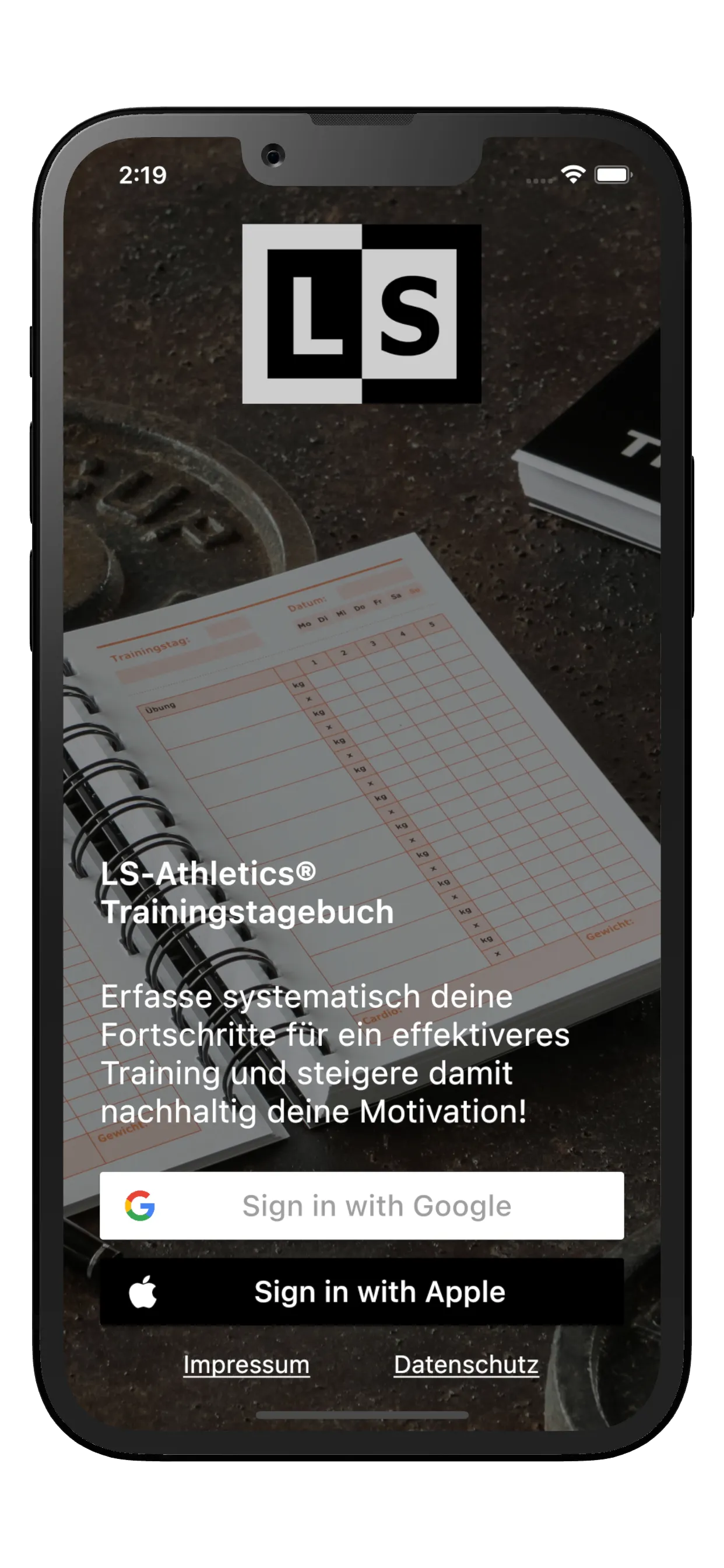 LS-Athletics — Trainings-Tagebuch mit Übungen und Fortschritt auf dem iPhone