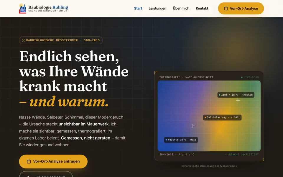 Neue Website von Ruhling Baubiologie, Erfurt — gebaut von der Website Manufaktur